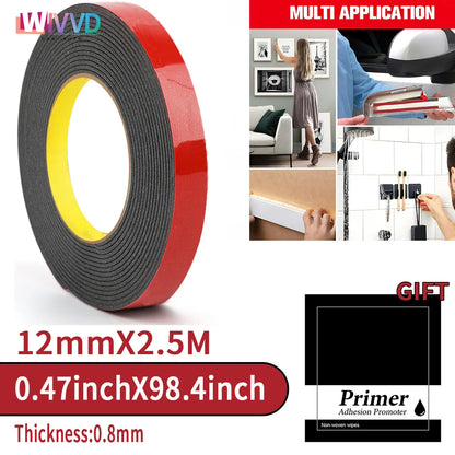 Extra Strong Double-Sided Acrylic Foam Tape – Waterproof, High-Temp Mounting Pad for Car & Home Use