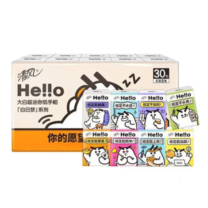 30pcs Portable Small Pack Paper Towels | Facial Tissue Napkins for Travel & Desktop Cleaning