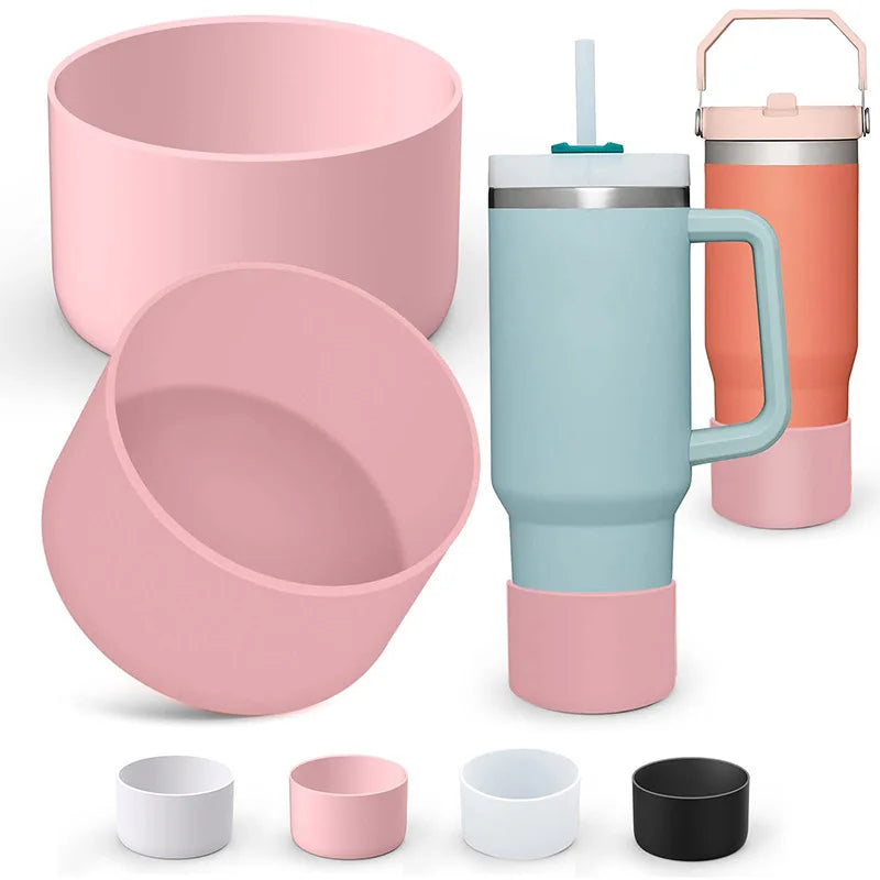 2PCS Silicone Boot Sleeve Covers – Bottom Protectors for Stanley 20/30/40oz Tumblers & Water Bottles