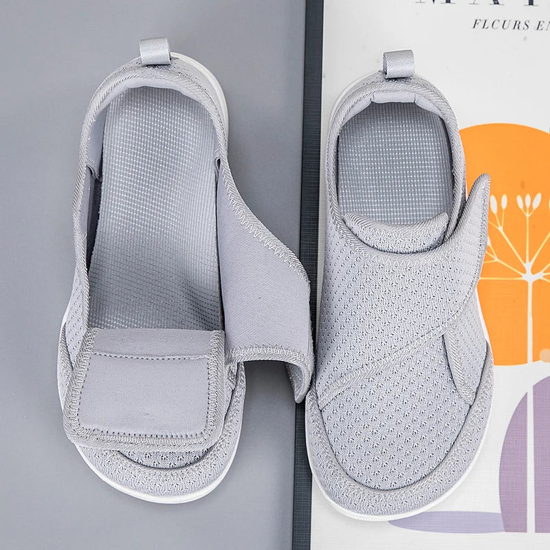 Adjustable Open Orthopedic Shoes for Elderly, Diabetic Wide Fit Comfort Shoes for Swollen Feet, Bunions & Hallux Valgus Support (Men & Women)