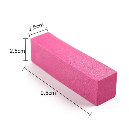 Pink Nail Buffing & Sanding Block — Pedicure Manicure Sponge for Grinding, Polishing & Safe Nail Art Care