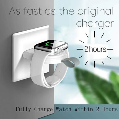 Mini Magnetic Apple Watch Charger - Portable Wireless Charging Dock Cable for Watch Series 8, 7, 6, 5, 4, SE, 3 & 2