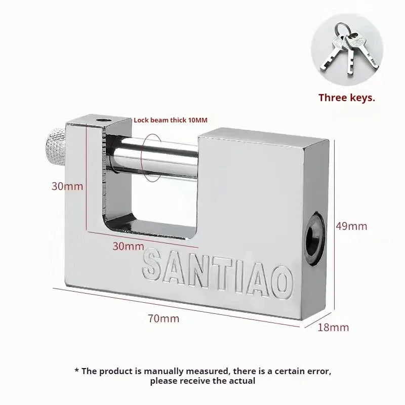 Multifunctional Keyed Padlock – Waterproof, Anti-Rust, Anti-Theft Door & Window Lock with 3 Keys