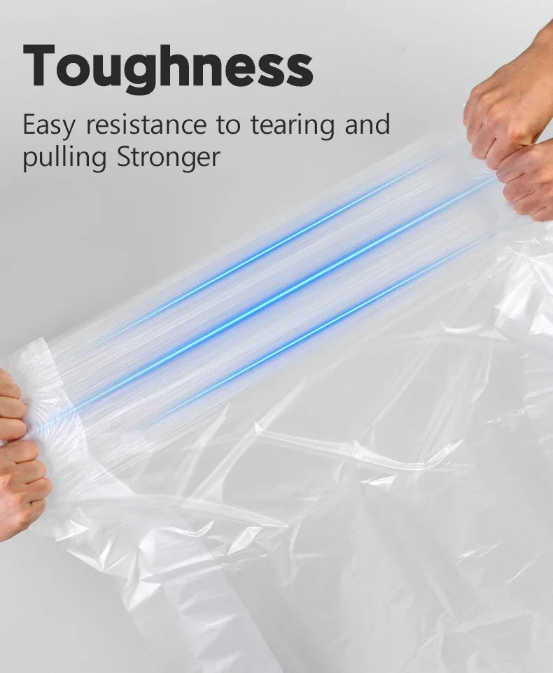 50PCS White Large Plastic Garbage Bags – Thickened Transparent Disposable Storage Bags for Bedding & Household Use