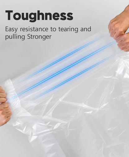 50PCS White Large Plastic Garbage Bags – Thickened Transparent Disposable Storage Bags for Bedding & Household Use