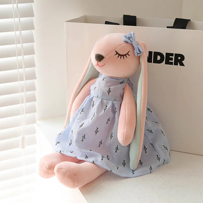 Cute Rabbit Plush Toy – Soft Pink Heart Stuffed Animal with Long Ears, Throw Pillow & Kids Room Decor Gift