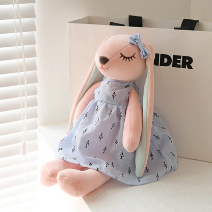 Cute Rabbit Plush Toy – Soft Pink Heart Stuffed Animal with Long Ears, Throw Pillow & Kids Room Decor Gift