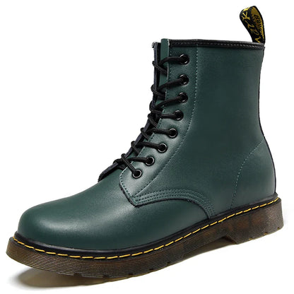 Men's Genuine Leather Six-Hole Boots – Classic British Style Riding Ankle Boots for Outdoor Wear, Size 35-48