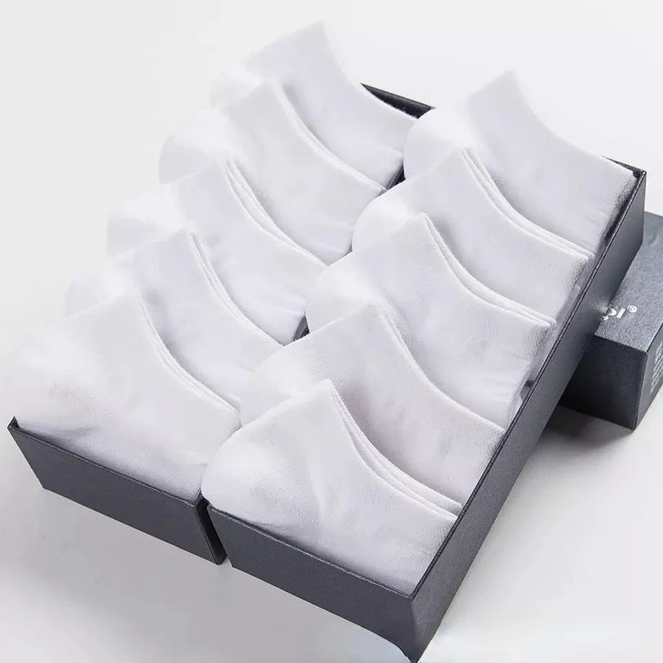 Unisex Ankle Socks Set – Solid Black White Gray Breathable Cotton Invisible Sports Short Socks for Men & Women (5/10 Pairs Pack)