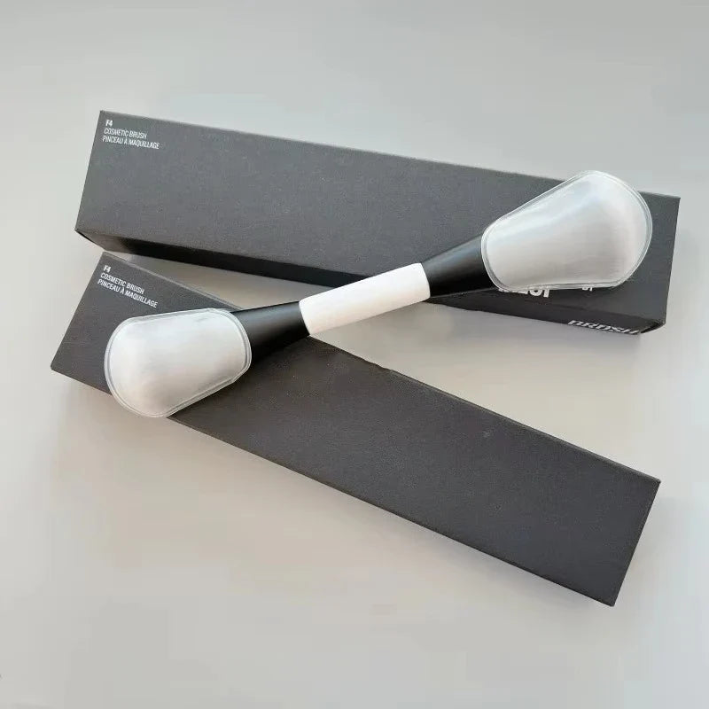 Dual-Ended Foundation Makeup Brush - F1 Blush, F2 Contour & F4 Powder Brush Set with Box