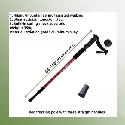 Collapsible Lightweight Hiking Trekking Poles — Adjustable Anti-Shock Walking Sticks for Men and Women