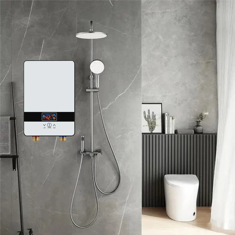 Instant Electric Water Heater 6500W — 220V Thermostat Flow Heater for Bathroom & Kitchen Hot Shower