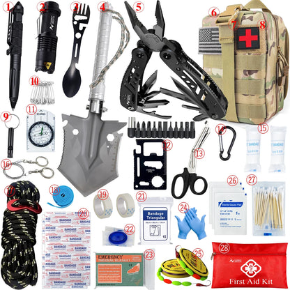 Car Survival First Aid Kit - MOLLE Outdoor Emergency Trauma Pack for Camping Hiking IFAK EDC Safety Essentials