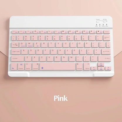 Spanish/English 10-Inch Bluetooth Keyboard – Wireless Rechargeable Universal Keyboard for iPad Air, Pro, Phone, Tablet, Laptop