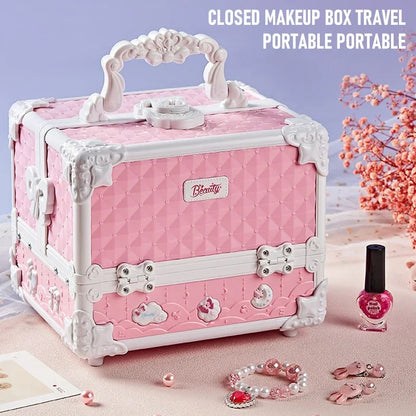 49 Piece Kids Makeup Kit for Little Girls – Washable Real Princess Makeup Set with Cosmetic Case, Birthday Gift Play Set