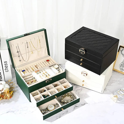 High-End Multi-Layer Jewelry Box – Large Capacity Drawer Organizer for Earrings and Accessories