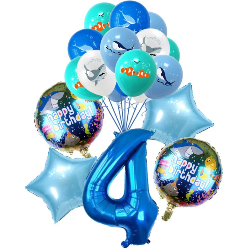 Cartoon Ocean Animal Dolphin Themed Party Supplies - Disposable Tableware, Cups, Plates, Tablecloths, Banners, Balloons for Baby Showers and Birthdays