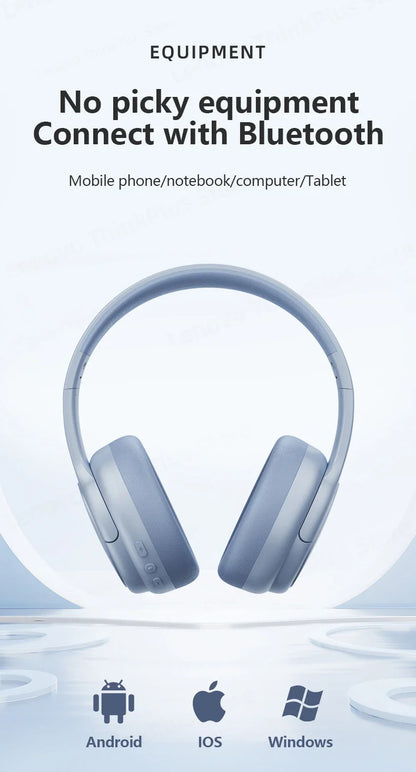 Original Lenovo TH20 Wireless Bluetooth 5.3 Headphones - Dual Mode, Foldable Sport Headset, Music & Gaming Earphones