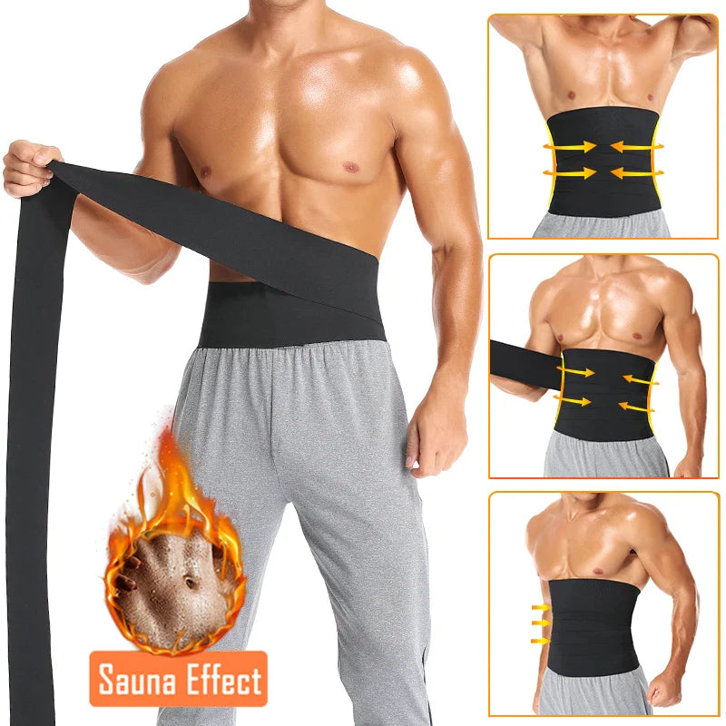 Men’s Slimming Body Shaper Waist Trainer — Neoprene Tummy Control Corset Sauna Sweat Fat Burn Belt