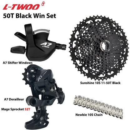 LTWOO A7 1x10S Groupset – 10-Speed Shifter & Derailleur with SUNSHINE Cassette 36T-50T & VXM Chain for MTB