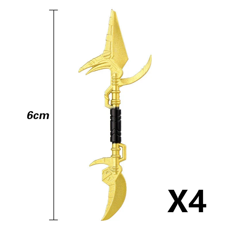 Medieval Figure Weapons Building Blocks Kit – King Sword, Lion Shield, Trident & Double-Edged Axe Battle Toy