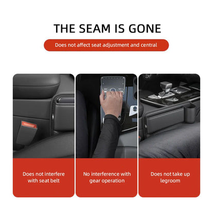Multifunctional Car Seat Gap Organizer – Leak-proof PU Leather Storage Box with Cup Holder