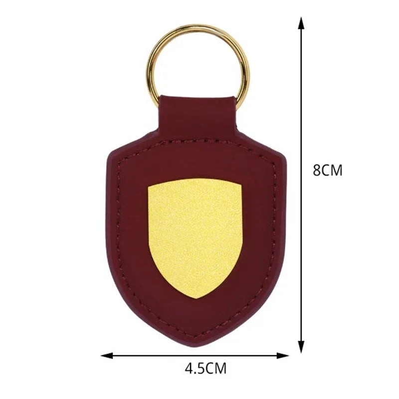Car Keychain Shield Leather – Creative Personalized Couple Key Chain with Metal Pendant, Fashion Travel Gift for Men