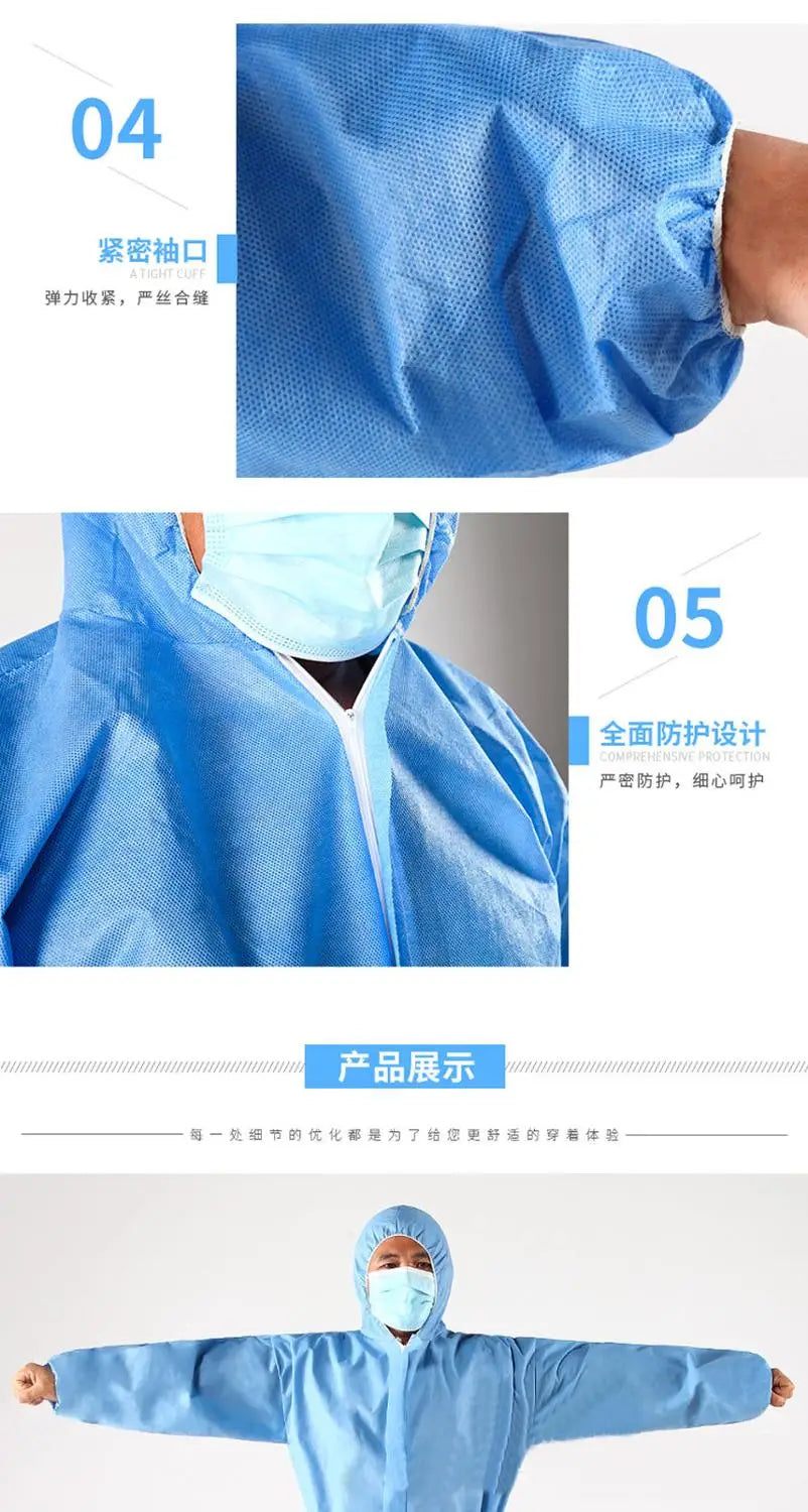 Disposable Breathable Work Safety Clothing – Dustproof, Water, and Oil-Resistant Overall Suit for Spray Painting and Decorating