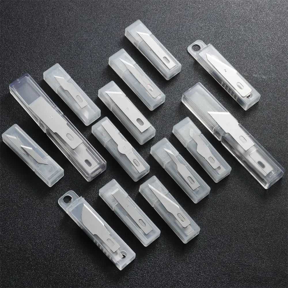 10pcs Non-Slip Metal Craft Knife Blades – Precision Engraving & Cutter Tools for PCB Repair & Mobile Phone Scalpel