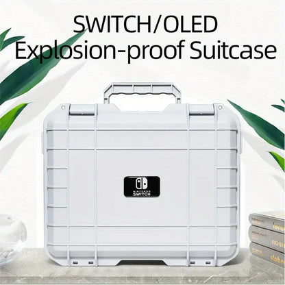 Explosion-Proof Hard EVA Suitcase for Nintendo Switch OLED - Waterproof Storage Bag with Shoulder Strap