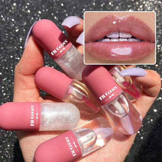 Mini Capsule Liquid Lip Balm – Moisturizing Transparent Color-Changing Plumping Jelly Lip Gloss