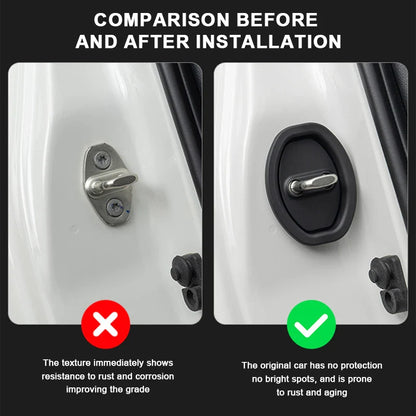 SEAMETAL 4PCS Silicone Car Door Lock Covers – Anti-Collision, Shock-Absorbing, Elastic Mute Cushions