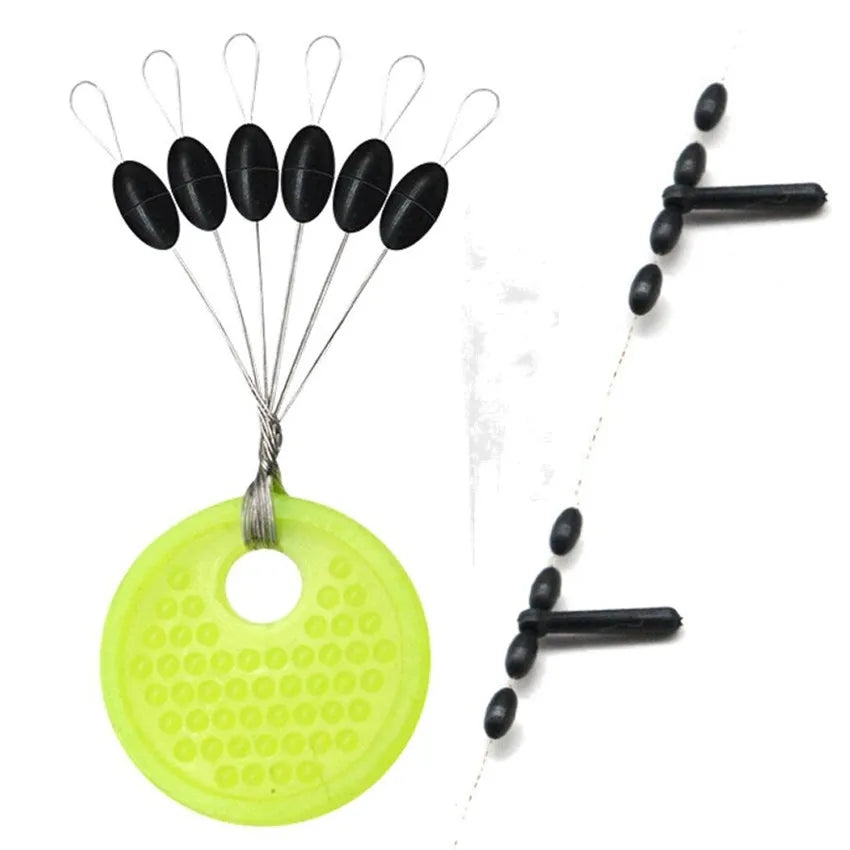 60pcs Fishing Rod Resistance Space Beans | Rubber Vertical Beans for Carp Fishing | Tackle Accessories, Line Protection
