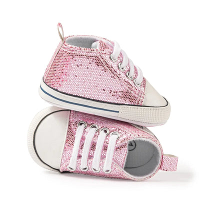 Meckior Baby Flash Canvas Sneakers – Infant First Walkers Soft Sole Anti-Slip Shoes for Boys & Girls