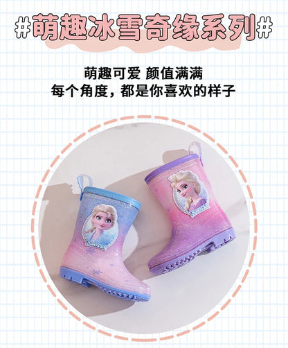New Children's Rain Shoes – Princess Elsa Cute Non-Slip Rain Boots for Girls