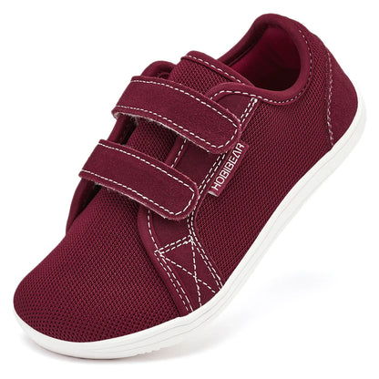 HOBIBEAR Kids Barefoot Sneakers – Lightweight Breathable Mesh Shoes with Hook & Loop, Wide Toe for Toddlers & Kids