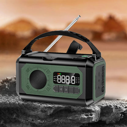 12000mAh AM/FM/NOAA Weather Radio – Solar Hand Crank Portable Emergency Radio with 2 Solar Panels, Reading Lamp for Camping