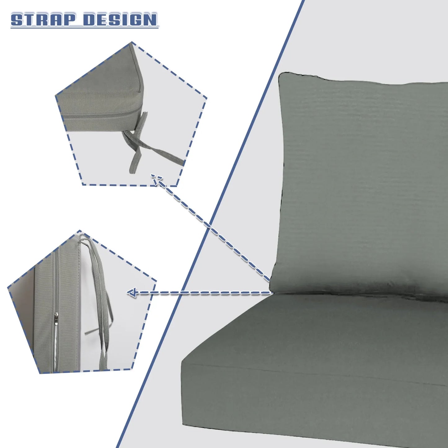 Custom Chair & Sofa Cushion Set – Seat and Backrest Pads for Bench, Garden, Patio & Bay Window Comfort Decor Cushion Set