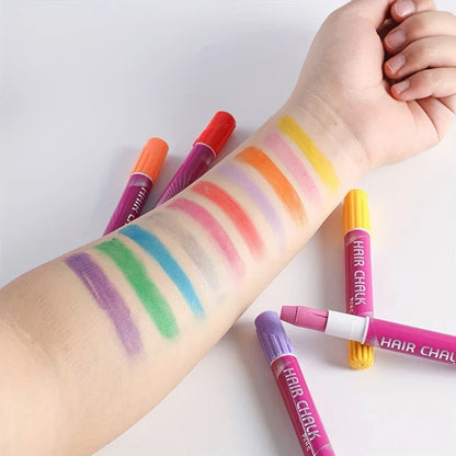 10-Piece Hair Chalk Pen Set – Temporary Washable Non-Toxic Hair Color for Festivals, Halloween & Parties