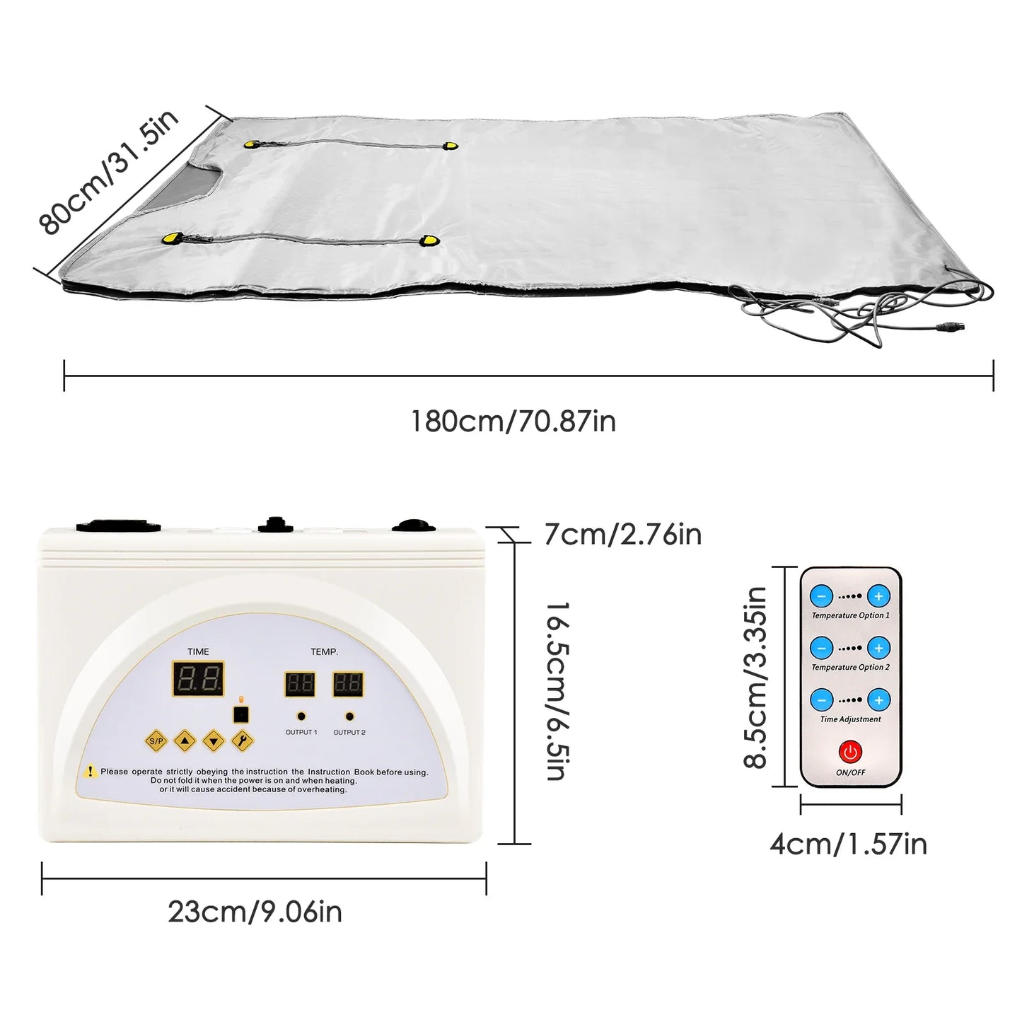 Professional Infrared Sauna Blanket – Slimming Heating Blanket with Zipper Design for Weight Loss & Detox, 180x80cm Home Spa