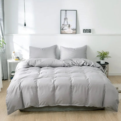 Nordic Solid Color Sanding Duvet Cover Set – 220x240cm Queen King Bedding with Pillowcases (No Sheet)