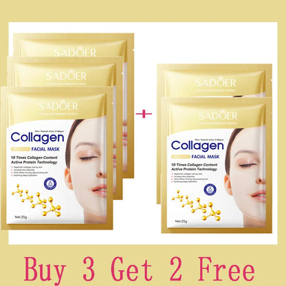 10PCS Collagen Anti-Wrinkle Facial Masks – Korean Skincare for Anti-Aging, Firming, Moisturizing & Brightening