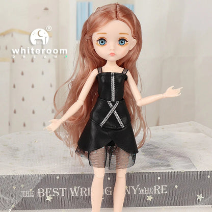 Slim 26cm BJD Doll for Girls – 13 Movable Joints with Princess Outfit, Blue Eyes & Eyelash Accessories
