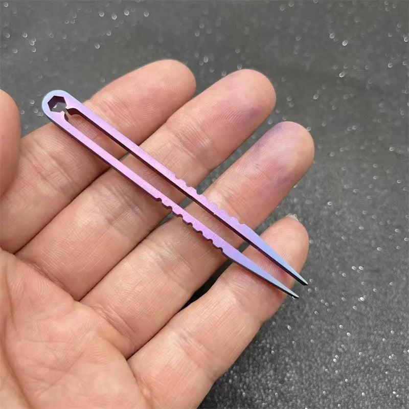 Titanium TC4 Clip Tweezers – Multipurpose EDC Pocket Tool for Outdoor, Camp & Maintenance | 6 Colors