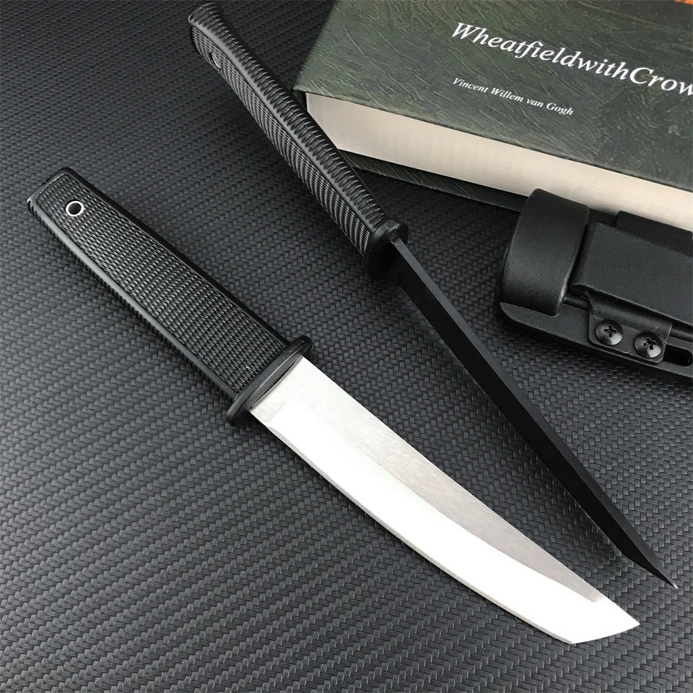 CS KOBUN Tactical Fixed Blade Knife – 8Cr13Mov Tanto Blade for Outdoor, Survival, Hunting & Self-Defense