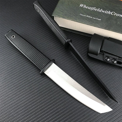 CS KOBUN Tactical Fixed Blade Knife – 8Cr13Mov Tanto Blade for Outdoor, Survival, Hunting & Self-Defense