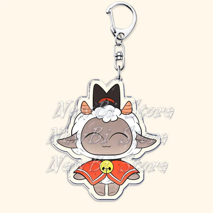 Funny Dark Video Game Sheep Keychain – Cute Lamb & Goat Bag Accessory Gamer Gift