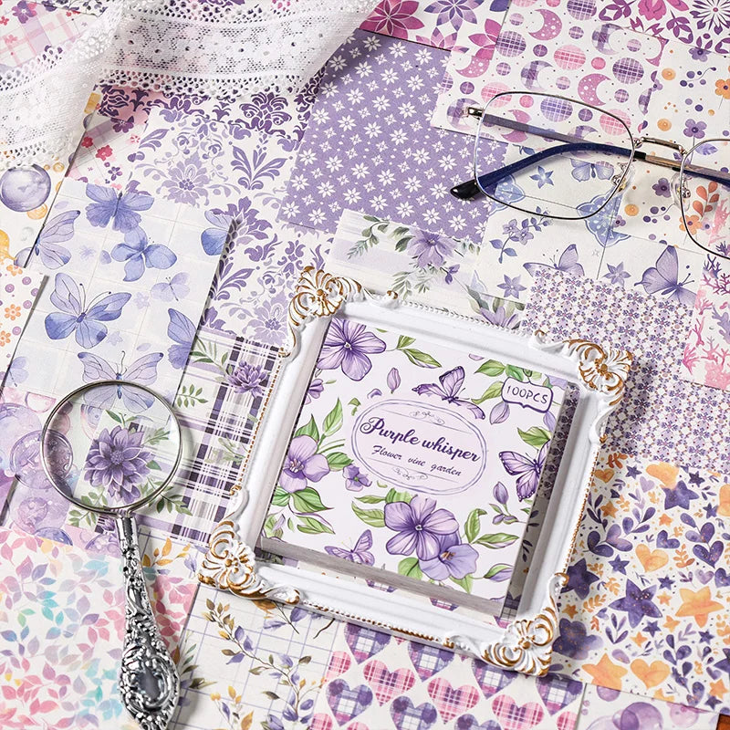 100 Pcs Vintage Multi-Style Writing Paper - Retro Stationery for Scrapbooking, Junk Journals & DIY Crafts