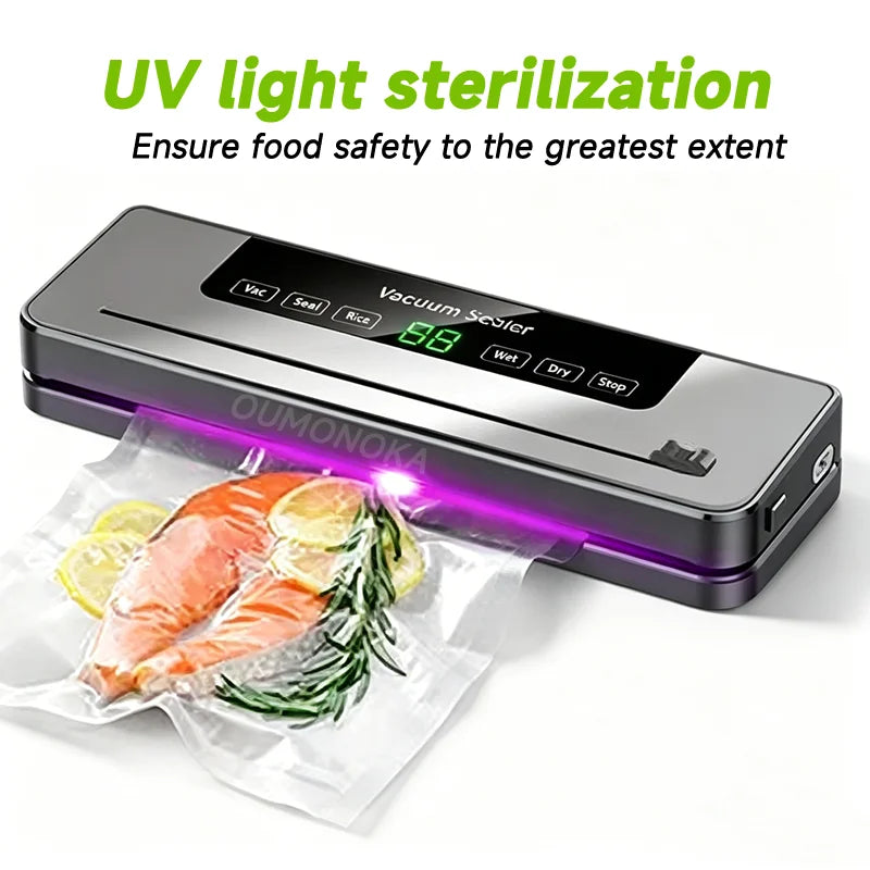 Portable Vacuum Sealer for Food Storage – Kitchen Gadget Air Compressor Plastic Bag Sealer Vacuum Packaging Machine for Home Use