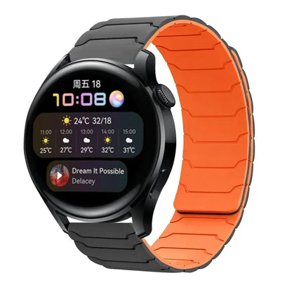 22mm Magnetic Silicone Watch Strap – Replacement Sport Wristband for OnePlus Watch 3/2R/2 & OPPO Watch X/X2/4 Pro 46mm Band